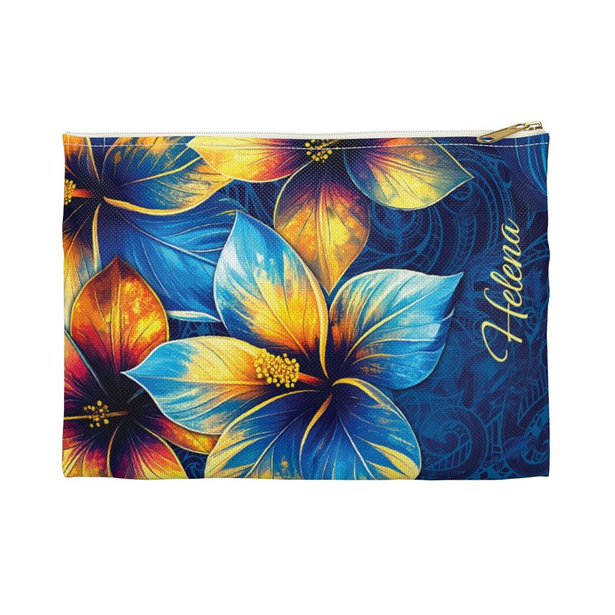 Pua La Personalized Travel Pouch Pouches White zipper Small