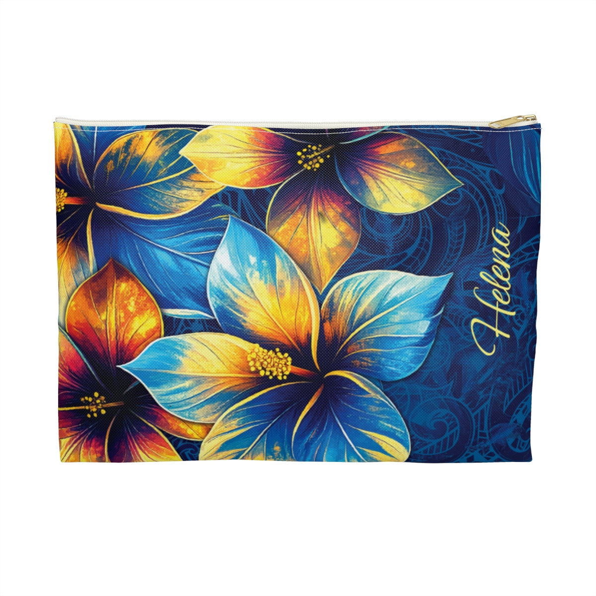 Pua La Personalized Travel Pouch Pouches White zipper Large