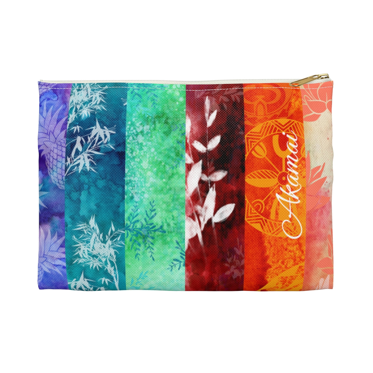 Island Vibes Personalized Travel Pouch Pouches The Local Banyan White zipper Small