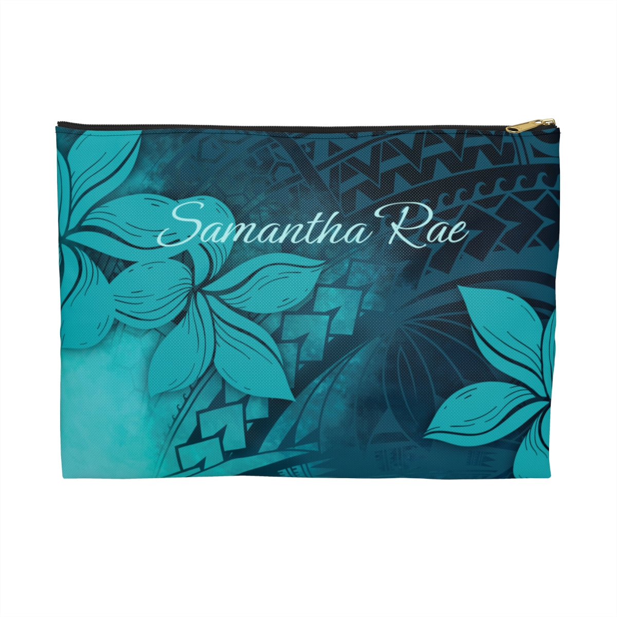 Moana Bloom Personalized Travel Pouch Pouches The Local Banyan Black zipper Large