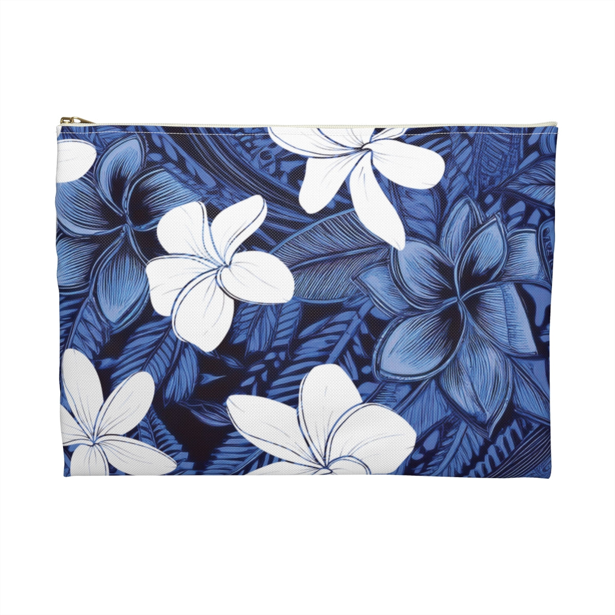 Eternal Blue Plumeria Personalized Travel Pouch Pouches The Local Banyan