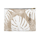 Exotic Monstera Personalized Travel Pouch Pouches The Local Banyan Black zipper Small