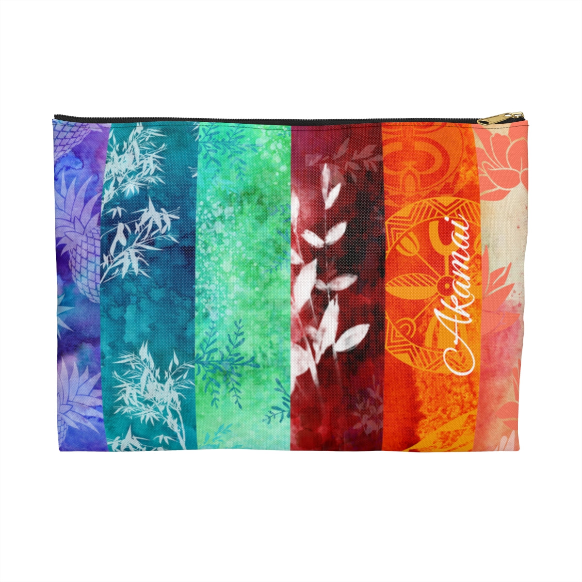 Island Vibes Personalized Travel Pouch Pouches Black zipper Large