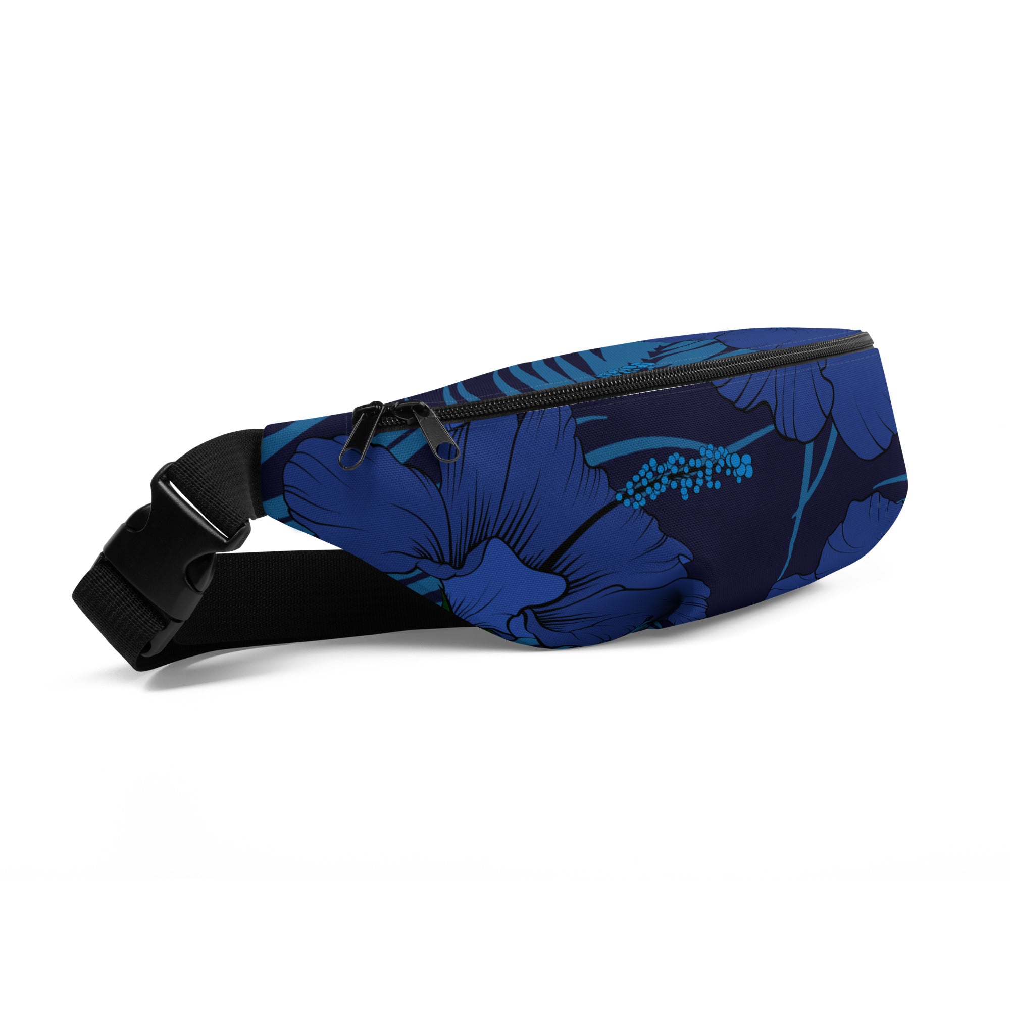 Deep Blue Hibiscus Hip Bag Hip Bag The Local Banyan