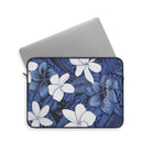 Eternal Blue Plumeria Personalized Laptop Sleeve Laptop Sleeve The Local Banyan