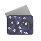 Vintage Blue Plumeria Personalized Laptop Sleeve Laptop Sleeve The Local Banyan