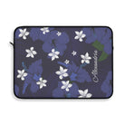 Vintage Blue Plumeria Personalized Laptop Sleeve Laptop Sleeve The Local Banyan 15"