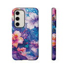 Woman holding Aloha Wai Personalized Tough Samsung Galaxy Case - Hawaiian Aloha Tropical Floral Design - The Local Banyan