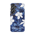 Eternal Blue Plumeria Personalized Tough Case for Samsung Galaxy Phone Case The Local Banyan Glossy Samsung Galaxy S25 Plus
