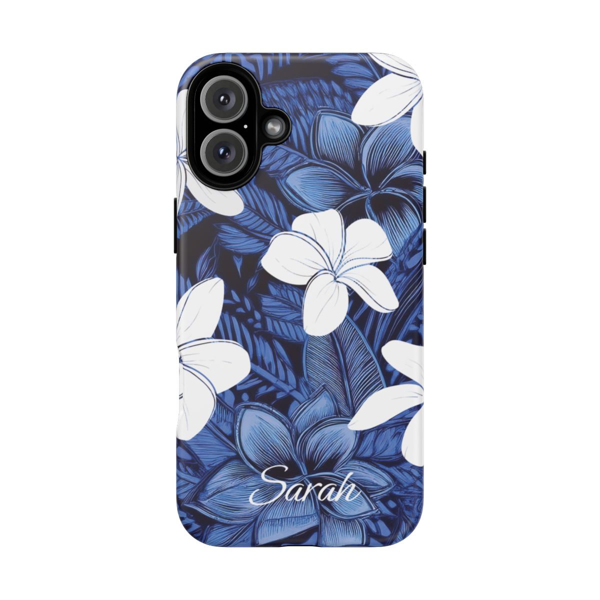 Eternal Blue Plumeria Personalized Tough Case for iPhone Phone Case The Local Banyan iPhone 16 Plus Matte