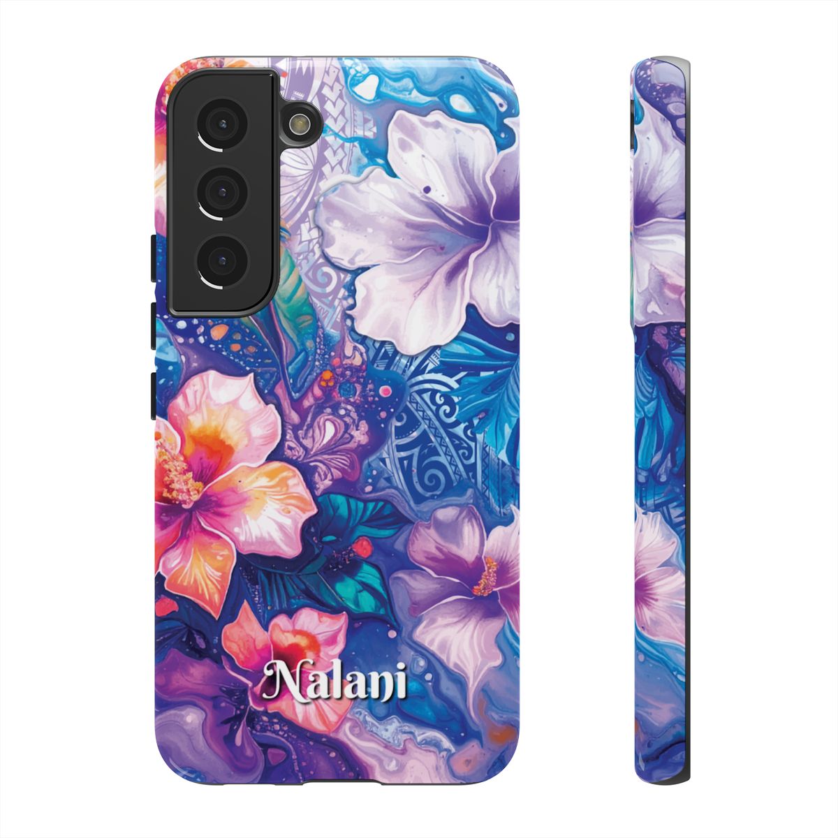 Aloha Wai Personalized Tough Samsung Galaxy Case Side View - Dual Layer Drop Protection Hawaiian Phone Case - The Local Banyan