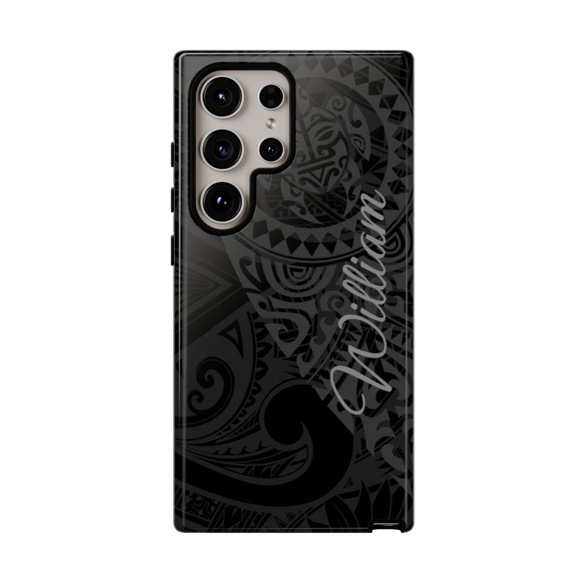 Tribal Guardian Personalized Tough Case for Samsung Galaxy - Script Font Phone Case The Local Banyan Samsung Galaxy S24 Ultra Glossy