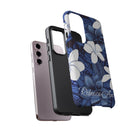 Eternal Blue Plumeria Personalized Tough Case for Samsung Galaxy Phone Case The Local Banyan