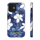 Eternal Blue Plumeria Personalized Tough Case for iPhone Phone Case The Local Banyan