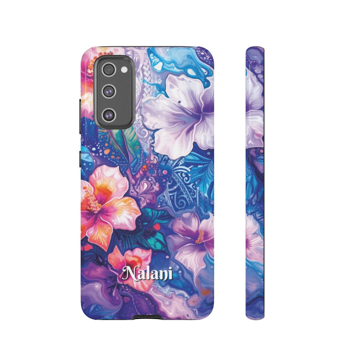 Aloha Wai Personalized Tough Samsung Galaxy Case Detail View - Hawaiian Aloha Tropical Floral Design Close Up - The Local Banyan
