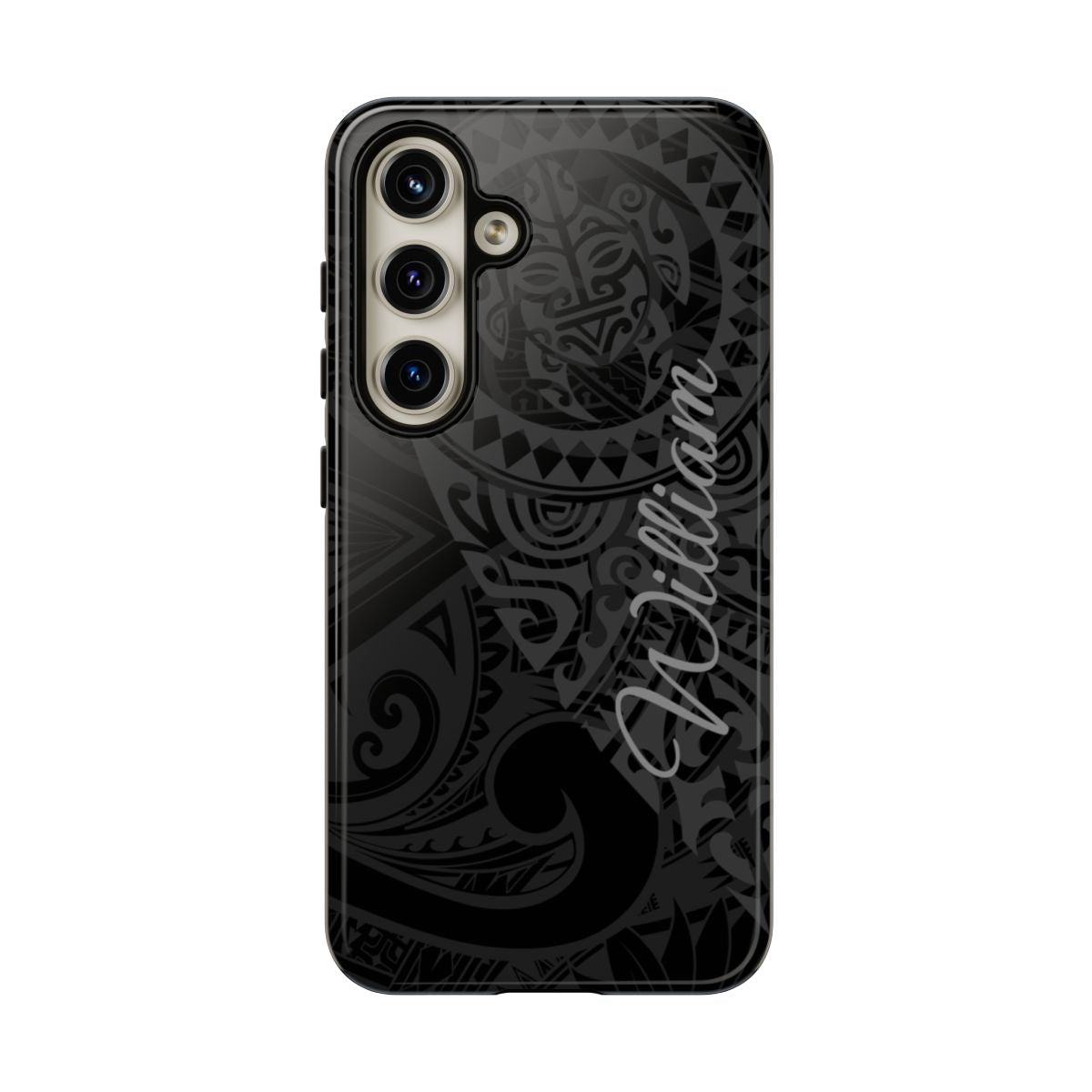 Tribal Guardian Personalized Tough Case for Samsung Galaxy - Script Font Phone Case The Local Banyan Samsung Galaxy S24 Glossy