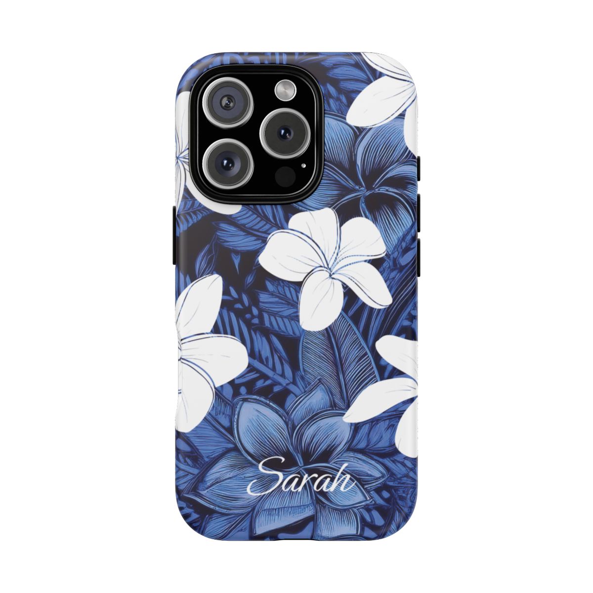 Eternal Blue Plumeria Personalized Tough Case for iPhone Phone Case The Local Banyan iPhone 16 Pro Matte