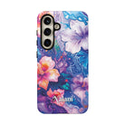 Aloha Wai Personalized Tough Samsung Galaxy Case Detail View - Hawaiian Aloha Tropical Floral Design Close Up - The Local Banyan