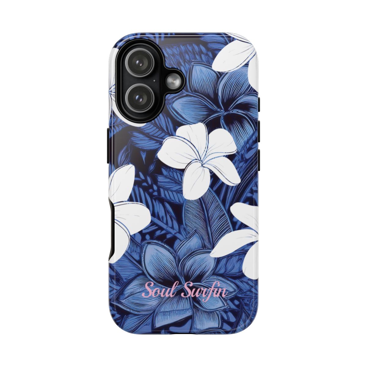 Eternal Blue Plumeria Personalized Tough Case for iPhone Phone Case The Local Banyan