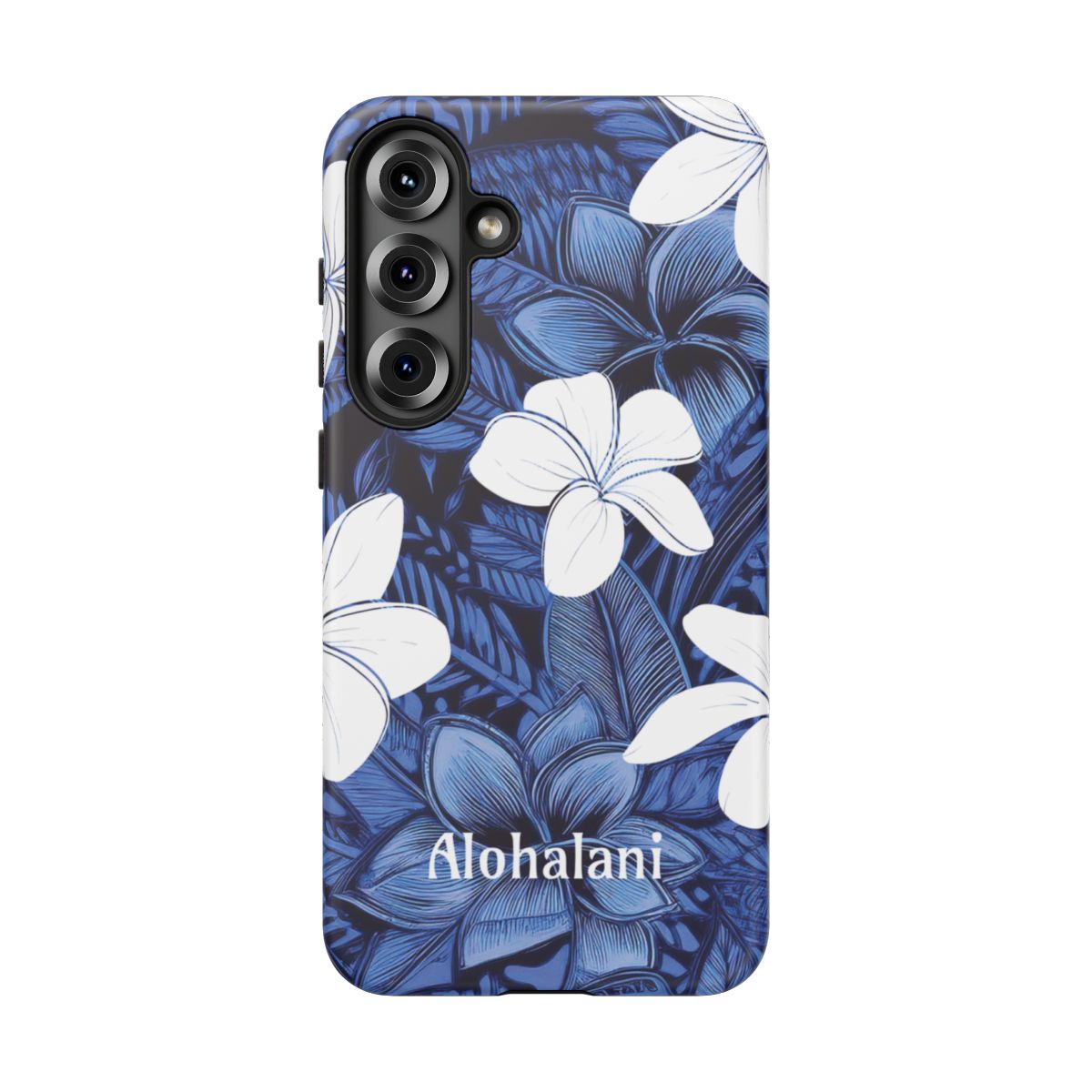 Eternal Blue Plumeria Personalized Tough Case for Samsung Galaxy Phone Case The Local Banyan Samsung Galaxy S25 Plus Matte