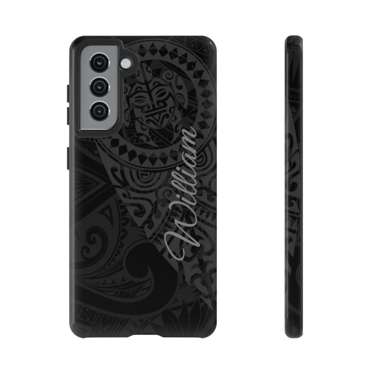 Tribal Guardian Personalized Tough Case for Samsung Galaxy - Script Font Phone Case The Local Banyan Samsung Galaxy S21 Glossy