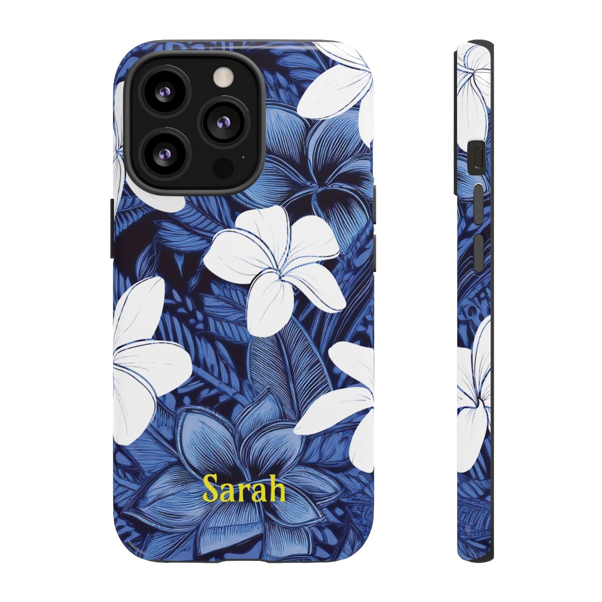 Eternal Blue Plumeria Personalized Tough Case for iPhone Phone Case The Local Banyan