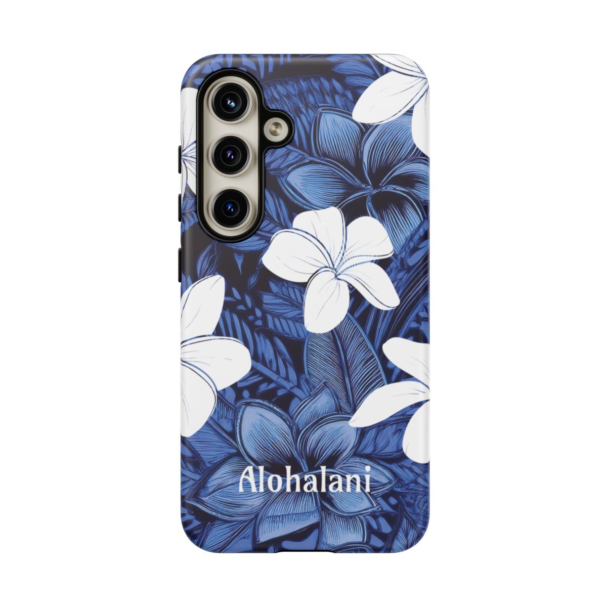 Eternal Blue Plumeria Personalized Tough Case for Samsung Galaxy Phone Case The Local Banyan Samsung Galaxy S24 Matte