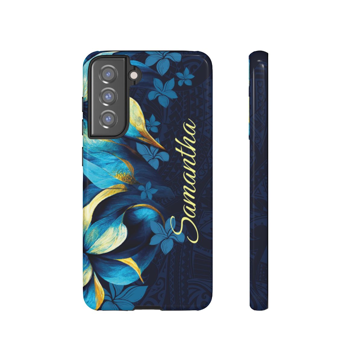 Pō Mahina Personalized Tough Case for Samsung Galaxy - Script Font Phone Case The Local Banyan Samsung Galaxy S21 FE Glossy