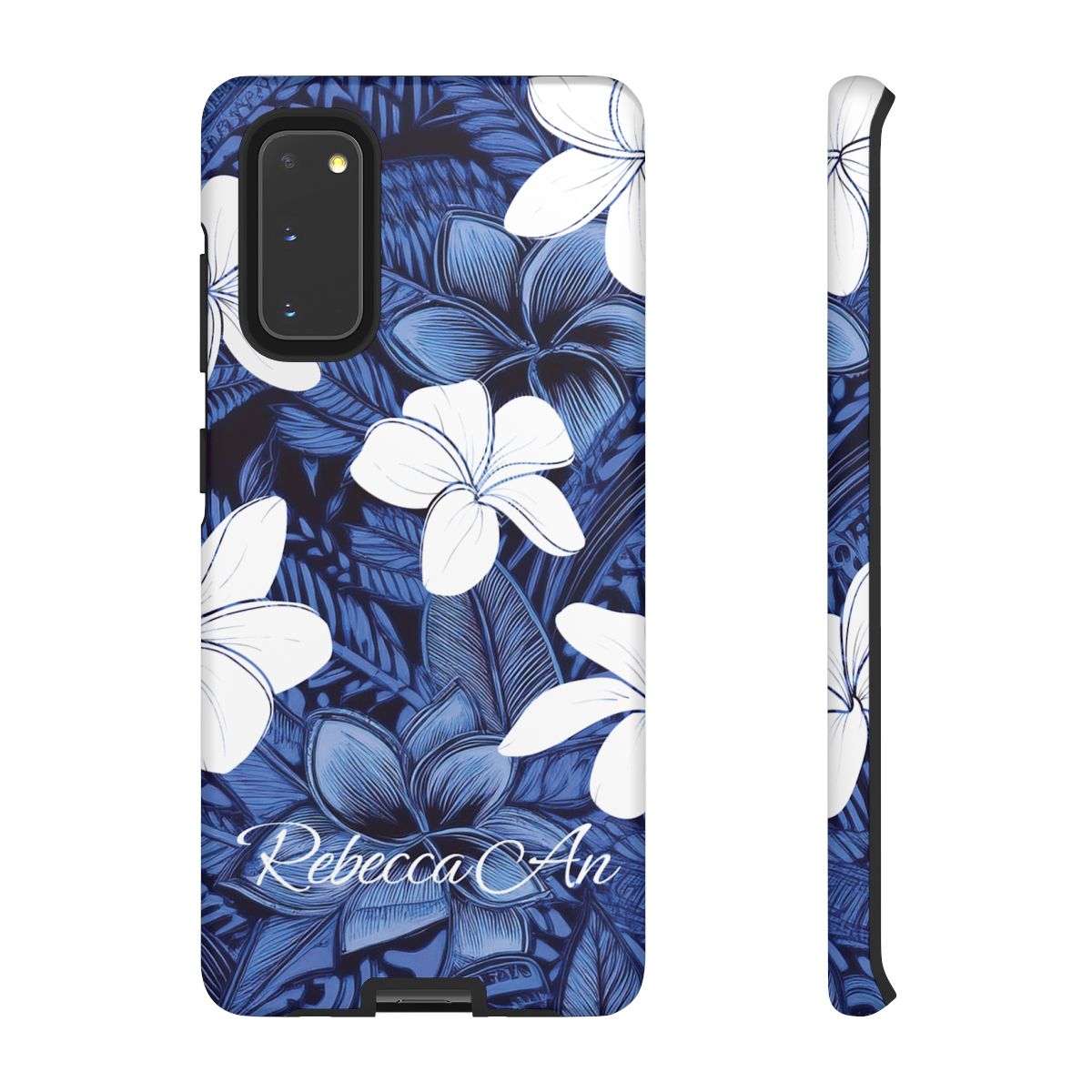 Eternal Blue Plumeria Personalized Tough Case for Samsung Galaxy Phone Case The Local Banyan Matte Samsung Galaxy S20