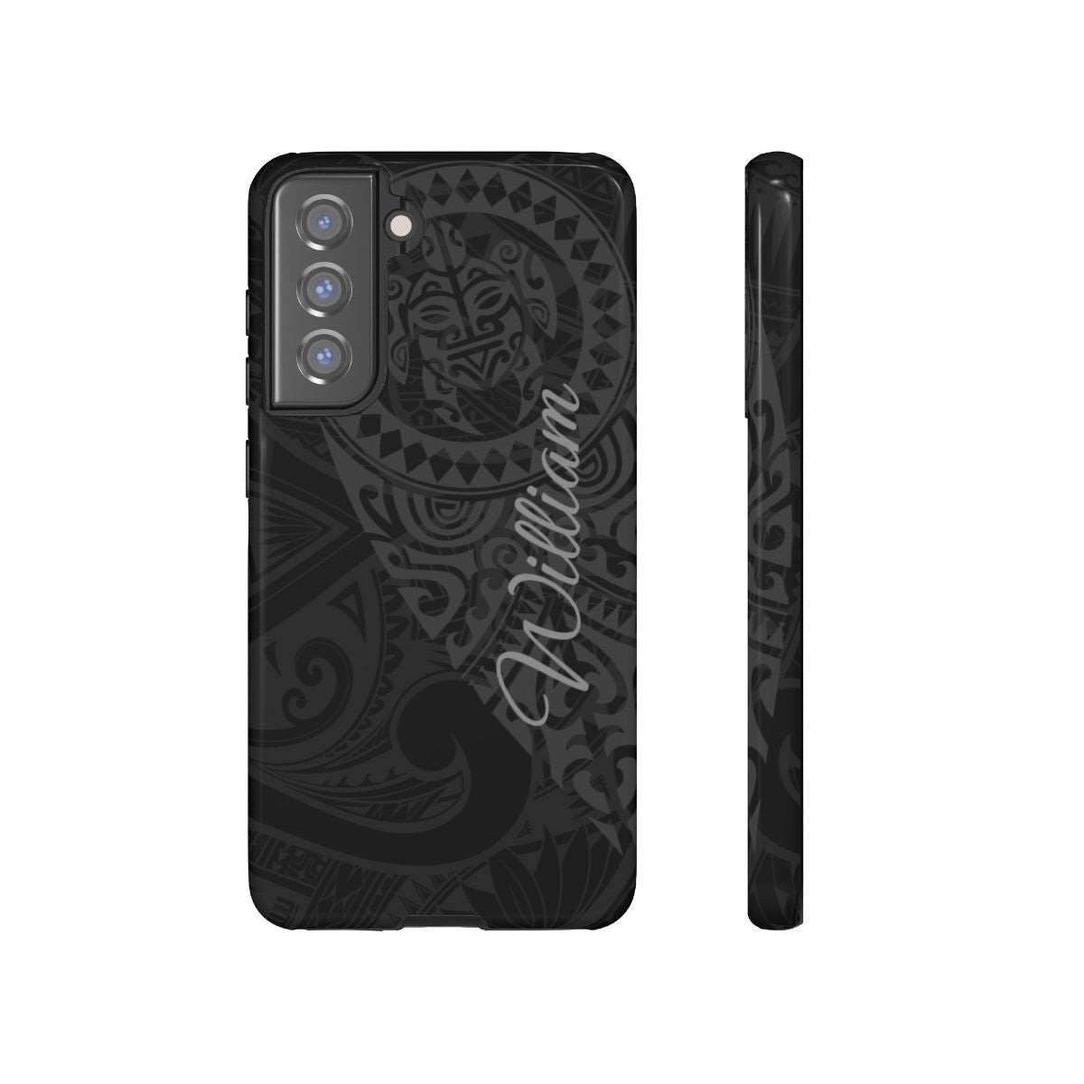 Tribal Guardian Personalized Tough Case for Samsung Galaxy - Script Font Phone Case The Local Banyan Samsung Galaxy S21 FE Glossy