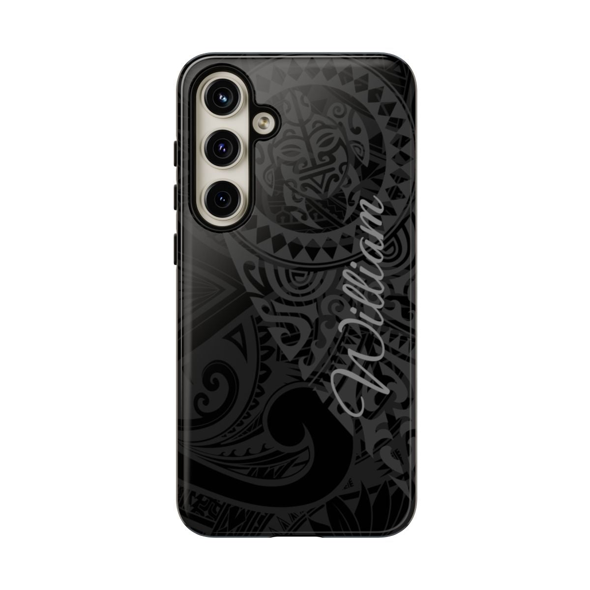 Tribal Guardian Personalized Tough Case for Samsung Galaxy - Script Font Phone Case The Local Banyan Samsung Galaxy S24 Plus Glossy
