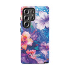 Aloha Wai Personalized Tough Samsung Galaxy Case Detail View - Hawaiian Aloha Tropical Floral Design Close Up - The Local Banyan