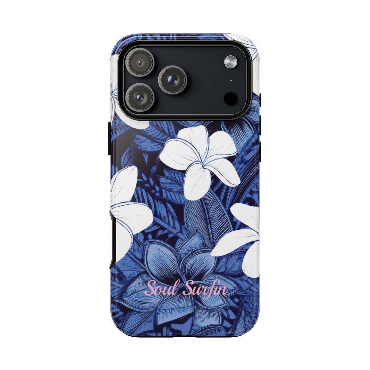 Eternal Blue Plumeria Personalized Tough Case for iPhone Phone Case The Local Banyan
