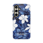 Eternal Blue Plumeria Personalized Tough Case for Samsung Galaxy Phone Case The Local Banyan Samsung Galaxy S24 Glossy