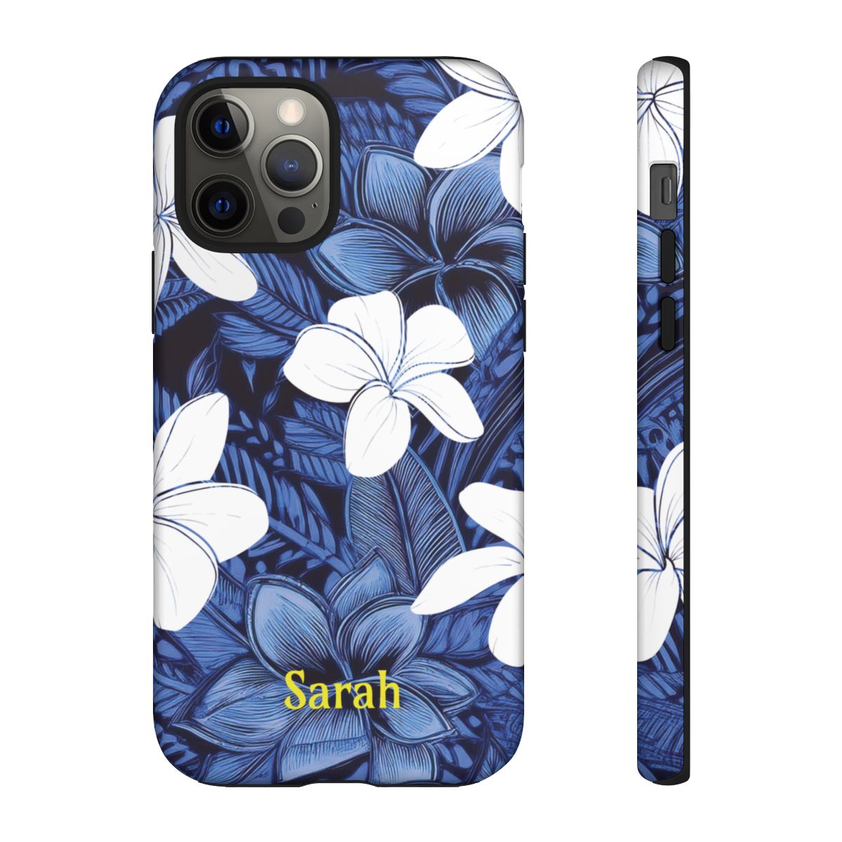 Eternal Blue Plumeria Personalized Tough Case for iPhone Phone Case The Local Banyan
