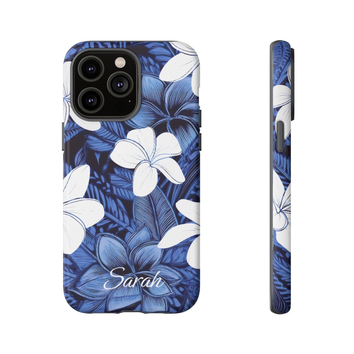 Eternal Blue Plumeria Personalized Tough Case for iPhone Phone Case The Local Banyan iPhone 14 Pro Max Matte