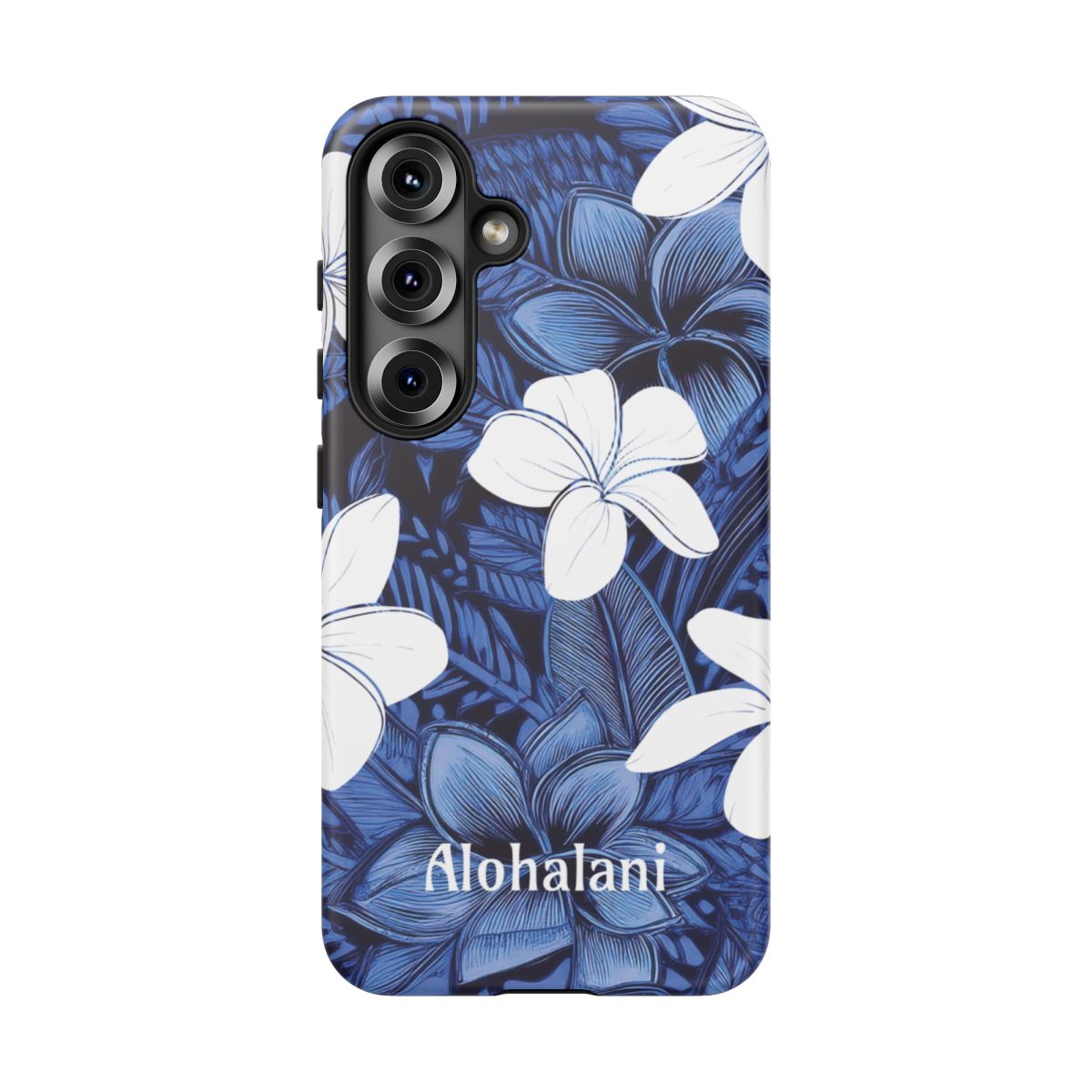 Eternal Blue Plumeria Personalized Tough Case for Samsung Galaxy Phone Case The Local Banyan Samsung Galaxy S25 Matte