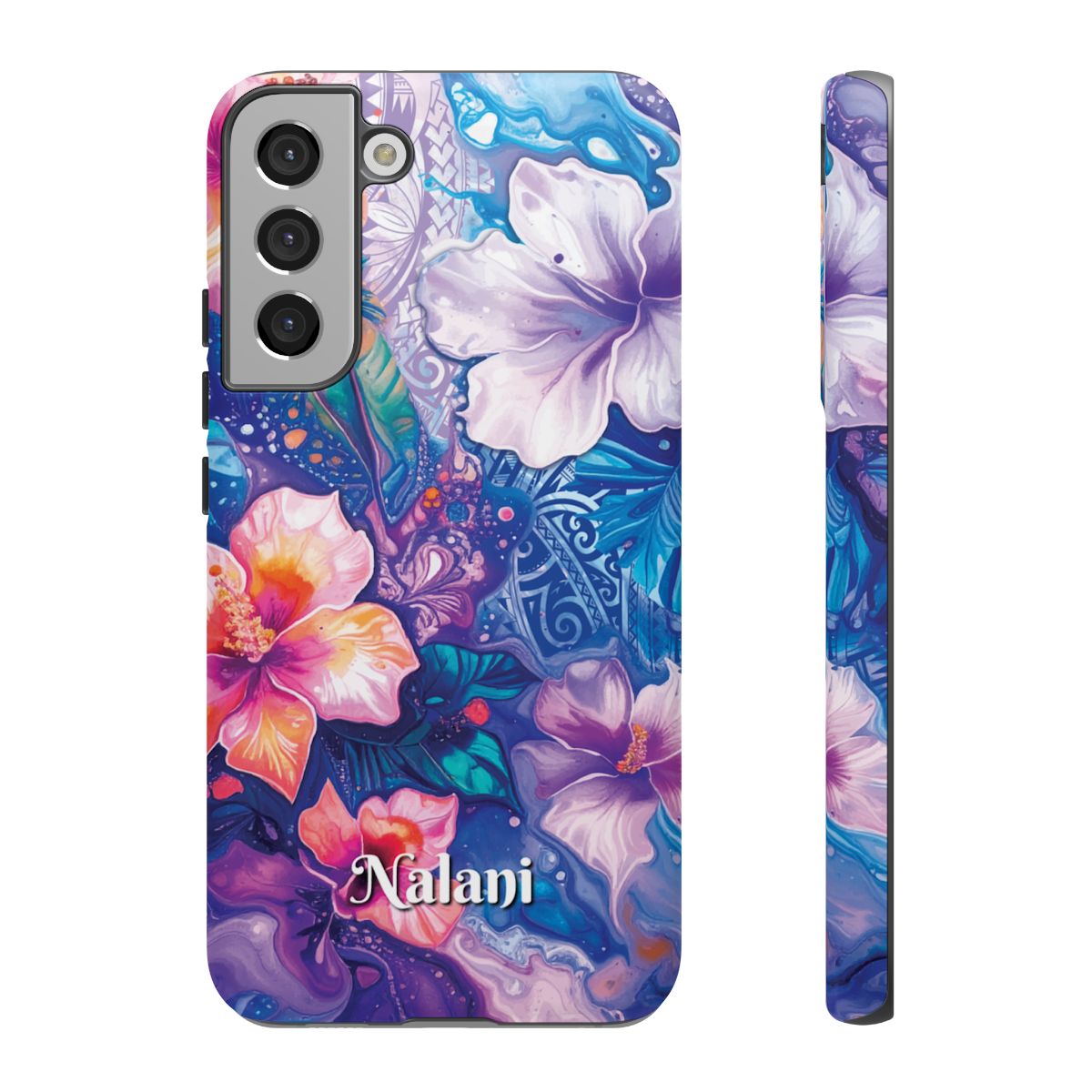 Aloha Wai Personalized Tough Samsung Galaxy Case Side View - Dual Layer Drop Protection Hawaiian Phone Case - The Local Banyan