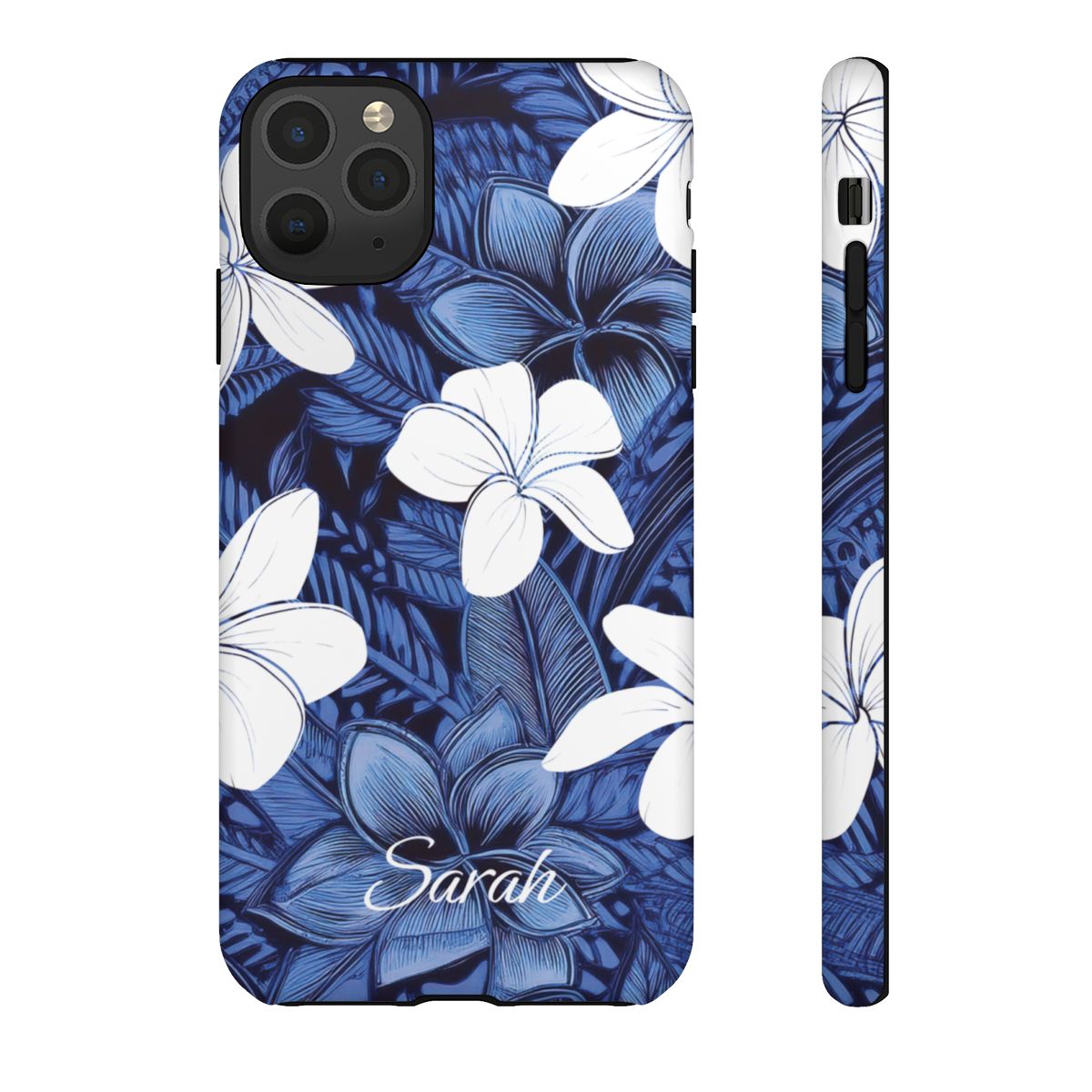 Eternal Blue Plumeria Personalized Tough Case for iPhone Phone Case The Local Banyan