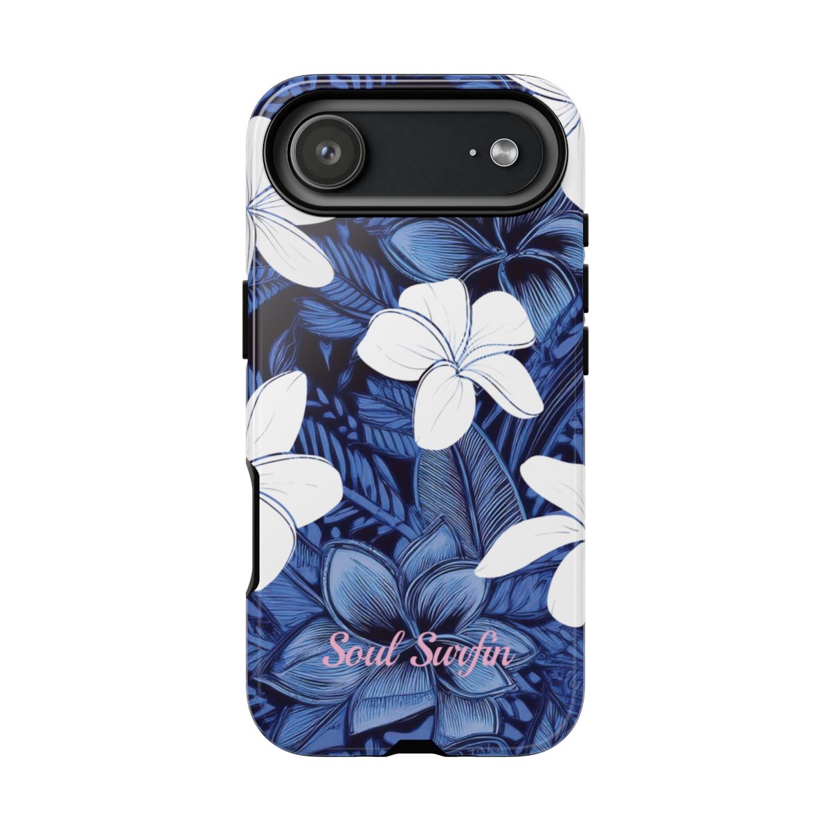 Eternal Blue Plumeria Personalized Tough Case for iPhone Phone Case The Local Banyan
