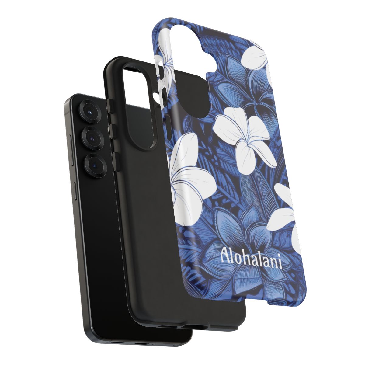 Eternal Blue Plumeria Personalized Tough Case for Samsung Galaxy Phone Case The Local Banyan