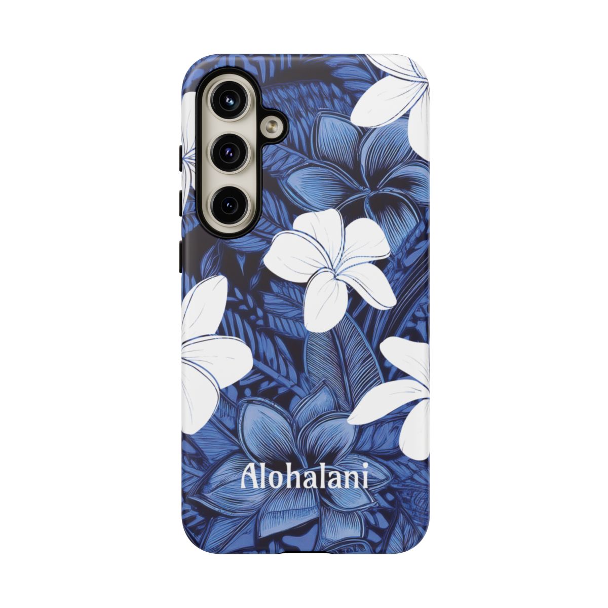 Eternal Blue Plumeria Personalized Tough Case for Samsung Galaxy Phone Case The Local Banyan Samsung Galaxy S24 Plus Matte