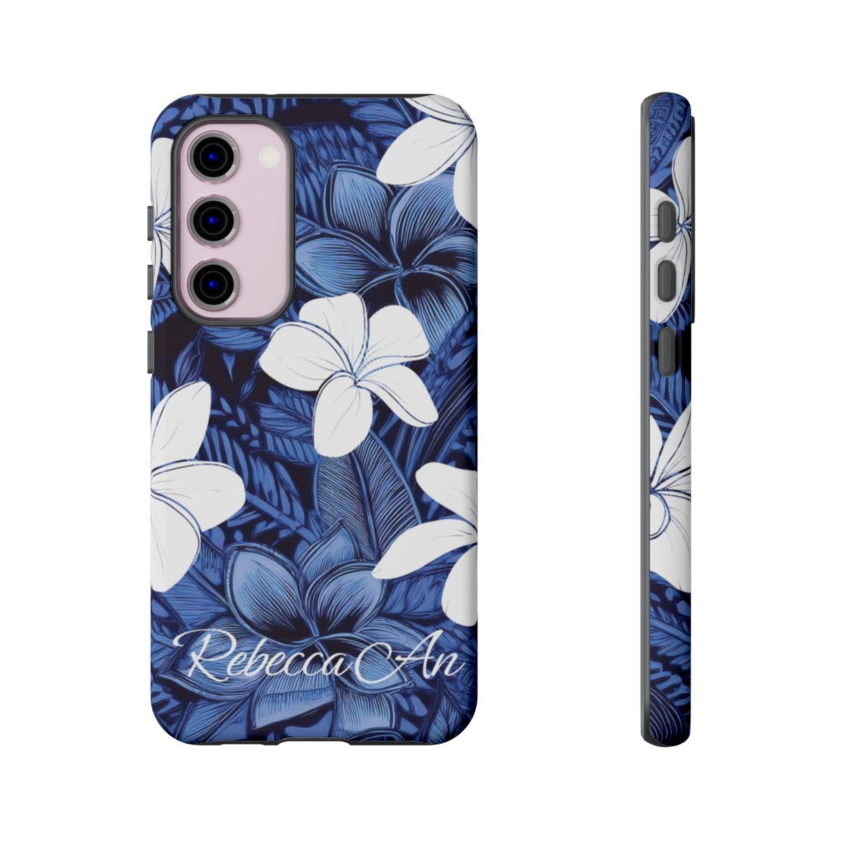 Eternal Blue Plumeria Personalized Tough Case for Samsung Galaxy Phone Case The Local Banyan Matte Samsung Galaxy S23 Plus
