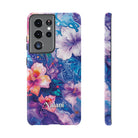 Aloha Wai Personalized Tough Samsung Galaxy Case Detail View - Hawaiian Aloha Tropical Floral Design Close Up - The Local Banyan