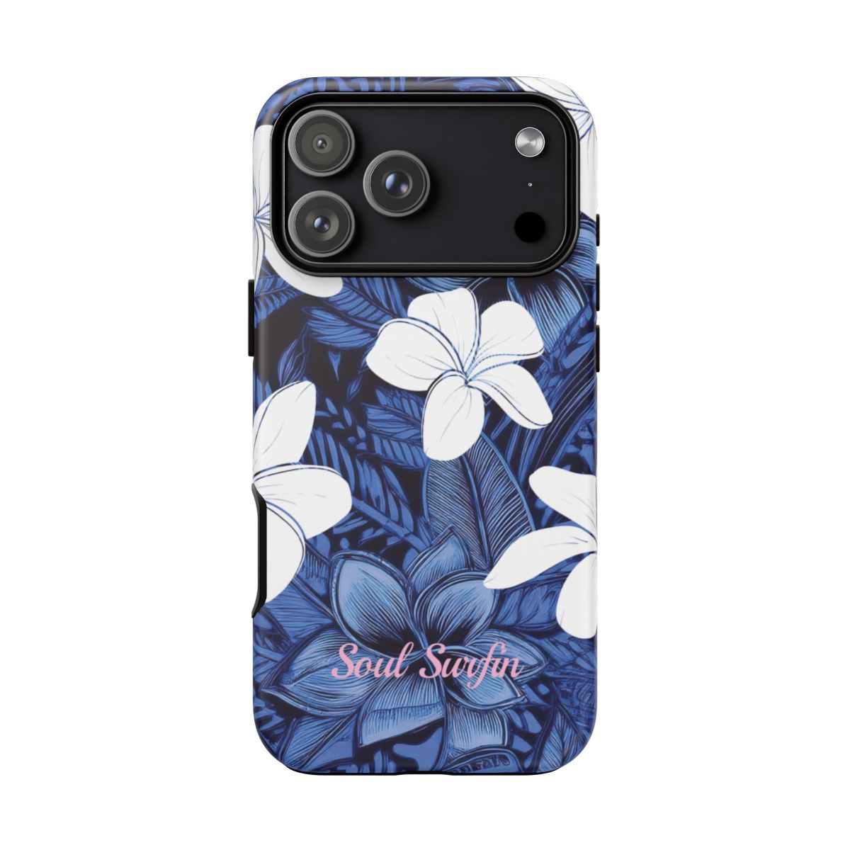 Eternal Blue Plumeria Personalized Tough Case for iPhone Phone Case The Local Banyan