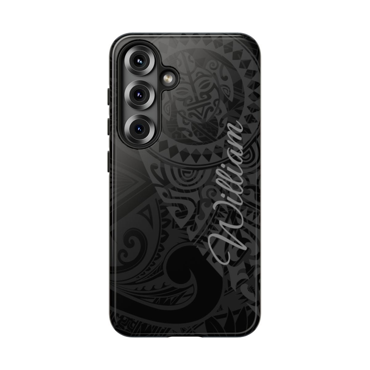 Tribal Guardian Personalized Tough Case for Samsung Galaxy - Script Font Phone Case The Local Banyan Samsung Galaxy S25 Glossy