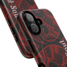 Woman holding Island Tribal Personalized MagSafe iPhone Case - Hawaiian Crimson Red Polynesian Tribal Design - The Local Banyan