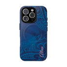 Woman holding Kai Legacy Personalized MagSafe iPhone Case - Hawaiian Ocean Blue Polynesian Tribal Design - The Local Banyan
