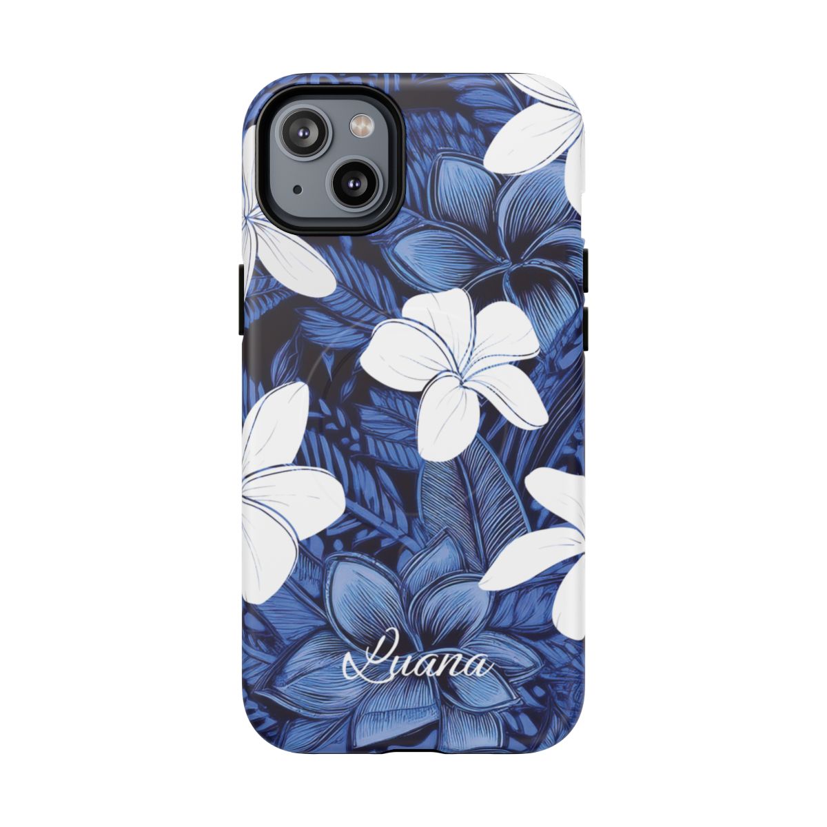 Eternal Blue Plumeria Personalized Magnetic Case for iPhone Phone Case The Local Banyan iPhone 14 Plus Matte