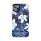 Eternal Blue Plumeria Personalized Magnetic Case for iPhone Phone Case The Local Banyan iPhone 14 Plus Matte